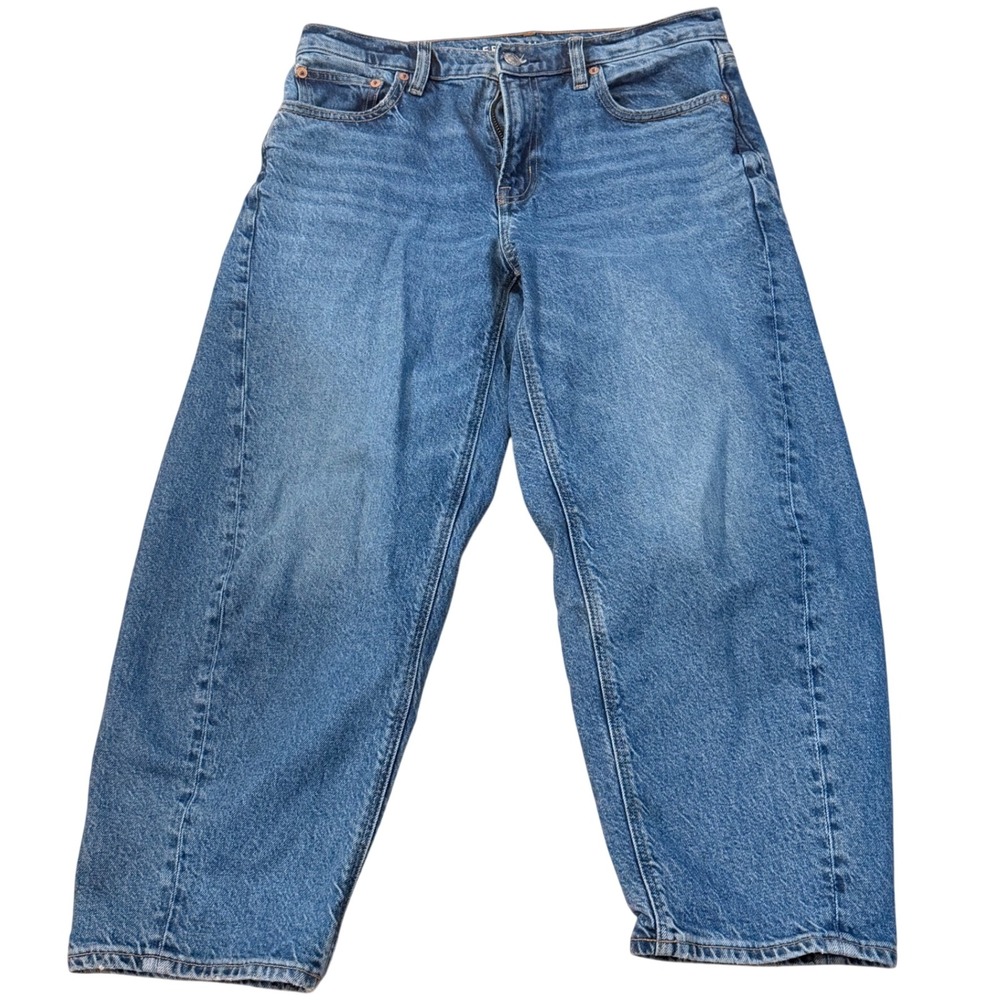 American Eagle High-Rise Barrel Leg Jeans – Medium Wash Size 2 Short 1296711600